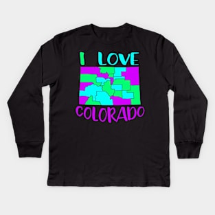 USA state: Colorado Kids Long Sleeve T-Shirt